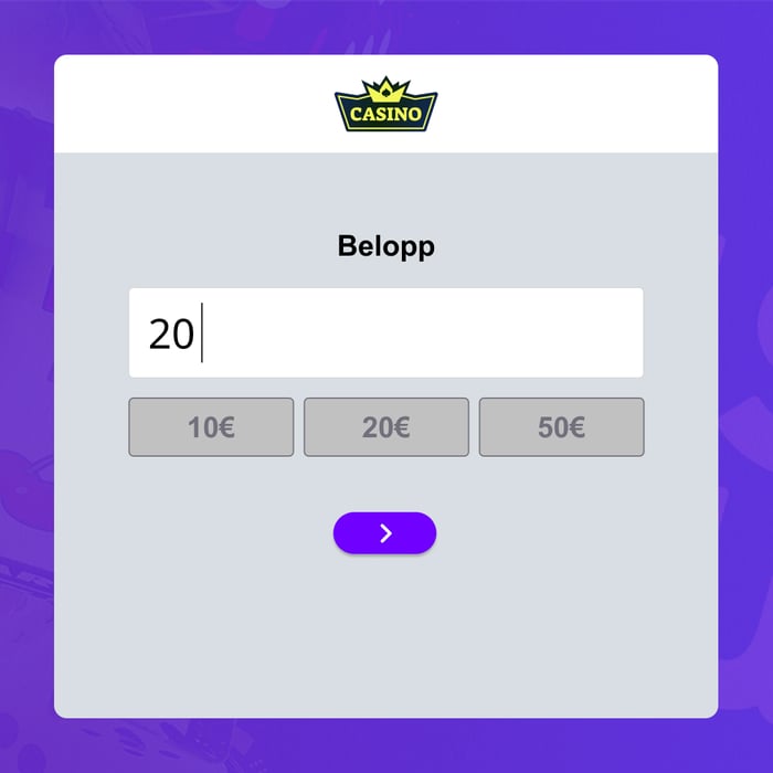 Välj insättningsbelopp