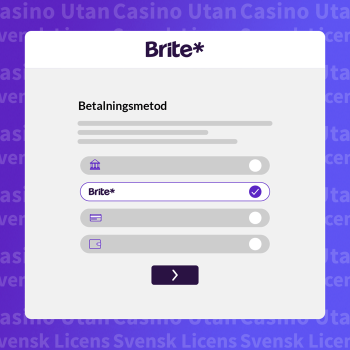 Logga in och välj Brite som betalningsmetod