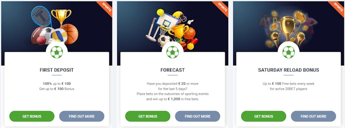 Bonuserbjudanden på 20Bet.