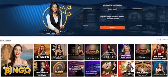 20 Bets live casino
