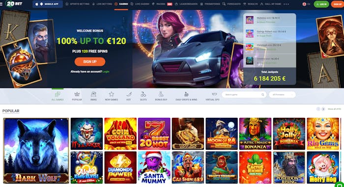 Spelutbudet hos 20 Bet Casino