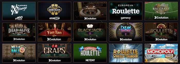 Hög klass på bordsspel hos 21 casino