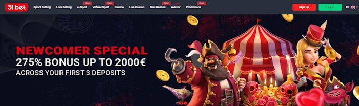 Casino och betting hos 31Bet