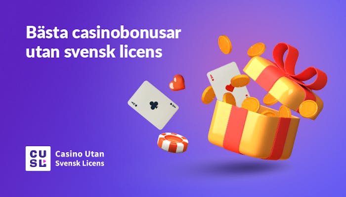 Bästa casinobonusar utan svensk licens vid sidan av ett bonuspaket.