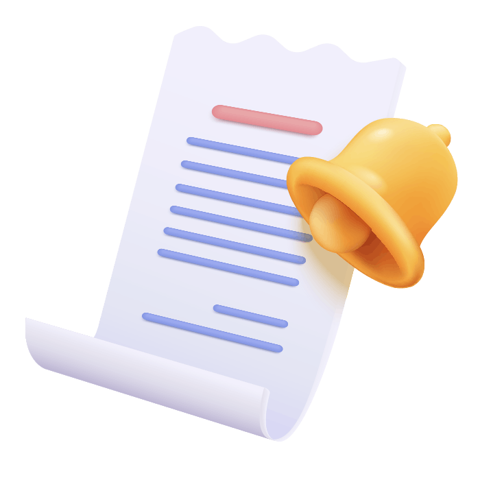 En faktura och en klocka.