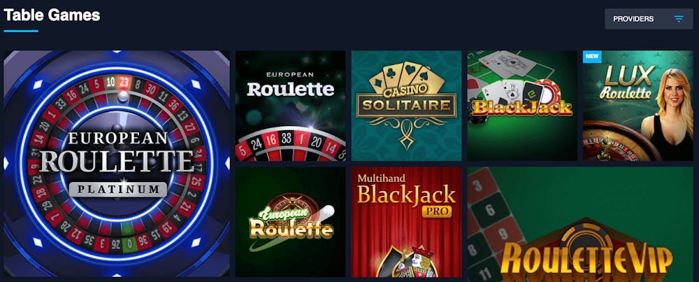 Bordsspel finns det gott om hos BetGlobal. Spela såväl European Roulette som Multihand BlackJack Pro.