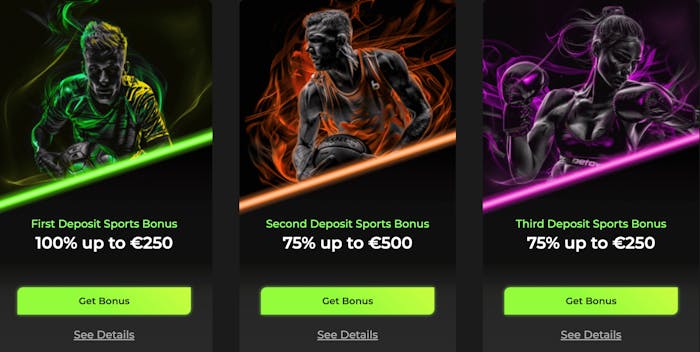 Tre-stegs välkomstbonus hos Betovo Casino.,