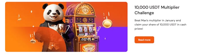 Bland Bitcasinos bonusar just nu finns en 10 000 USDT Multiplier Challenge.