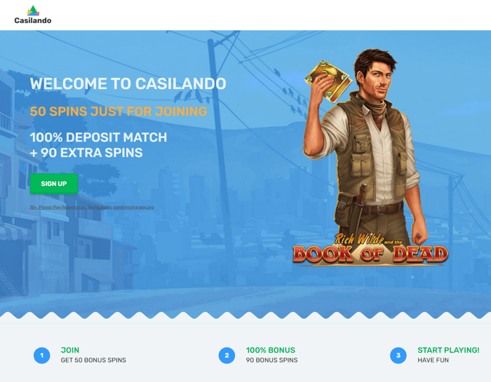 Casilando Casinos insättningsfria bonus.