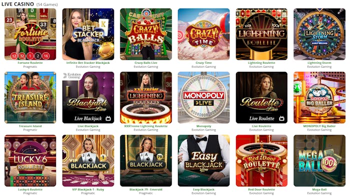 Live casinot hos Casilime.