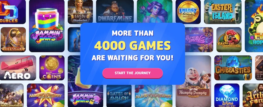 Grafik från Casino Joys hemsida som visar att de har över 4000 spel.