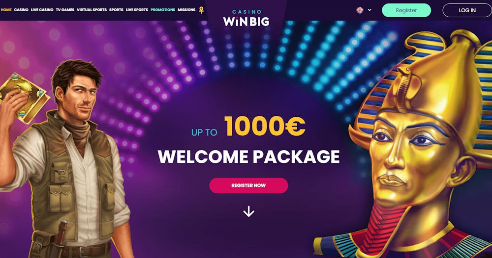 Startsidan hos Casino Win Big