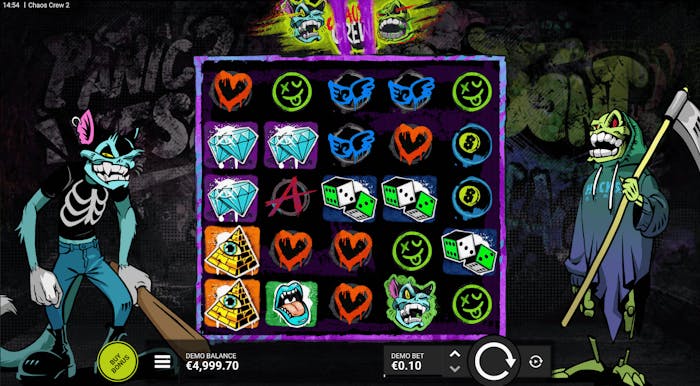Screenshot på gameplay av Chaos Crew 2 slot.
