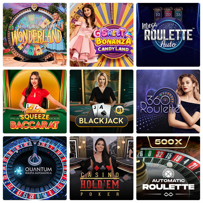 Livecasinospel som live blackjack, live roulette och live poker.