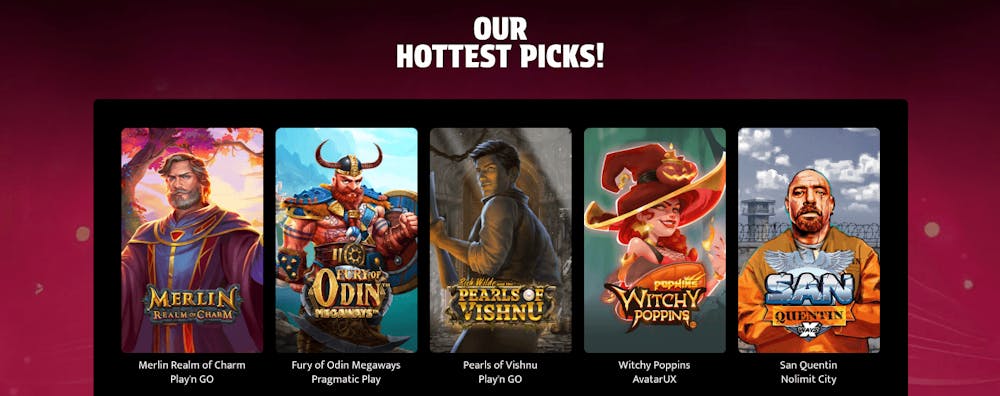 Bland Dice Wises spel finns titlar som Witchy Poppins, San Quentin och Fury of Odin Megaways.