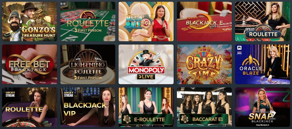 Live casinospel hos Evobet