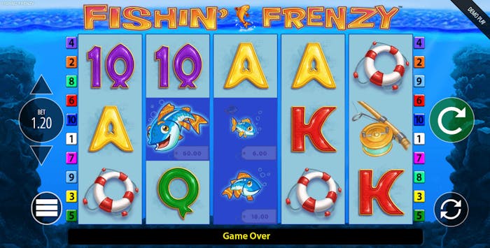 Gameplay av sloten Fishin Frenzy.