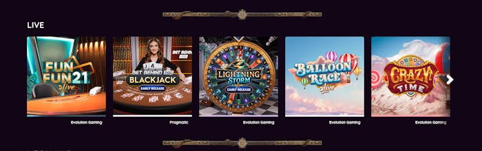 Crazy Time och en mängd andra populära live casinospel finns på Flaxino Casino.