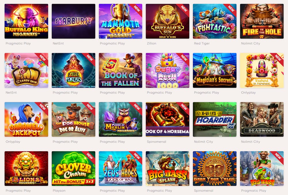 Spel och slots hos Freedom Casino