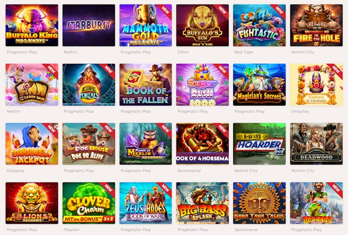 Slots hos Freedom Casino.