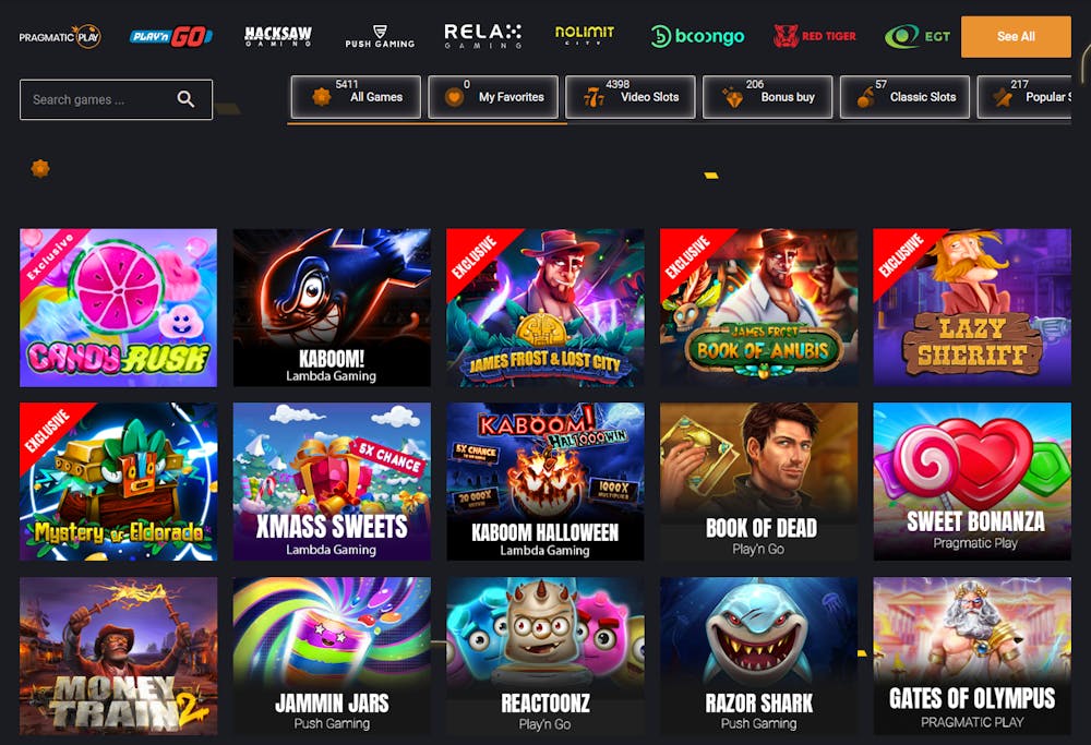 Spelutbud hos Freshbet Casino