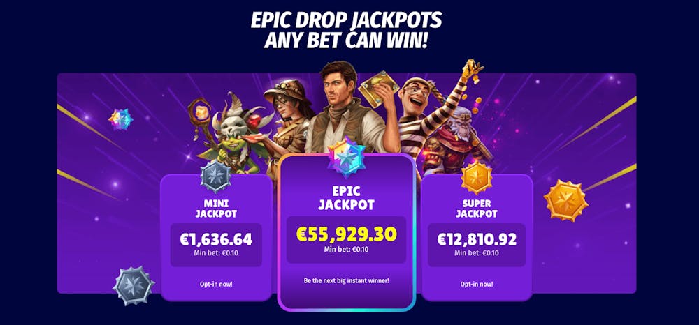 Epic Drop Jackpots på Play'n GO-slots finns hos Gemler Casino.