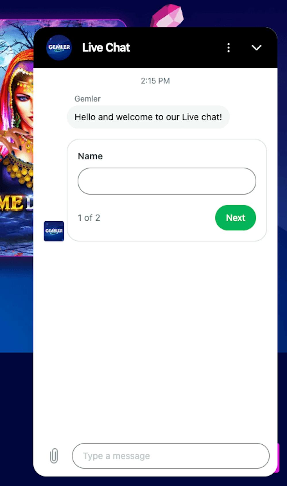 Det är möjligt att kontakta Gemler via live chatt och e-post. Vanliga frågor och svar finns också lite här och var på sidan.