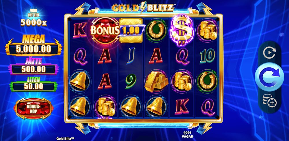 Screenshot på gameplay av Gold Blitz slot.