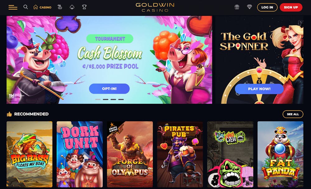 Goldwin Casino startsida