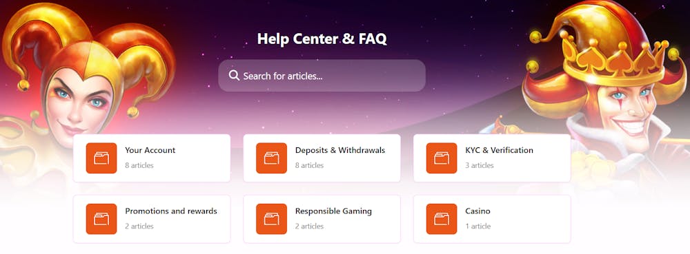 Help Center & FAQ hos HappySpins Casino.