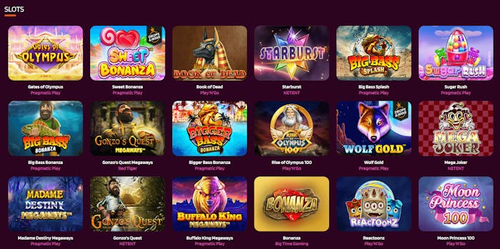 Slots hos Happy Spins Casino.