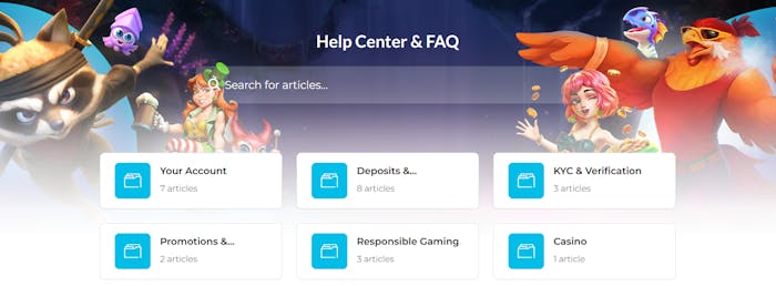 Hjälpcentret hos HeyCasino.