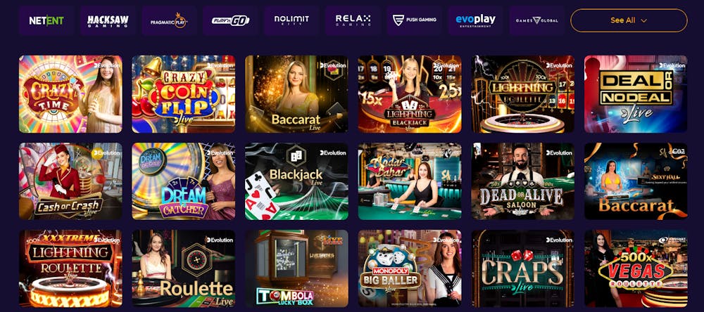 Live casinot hos iWild Casino