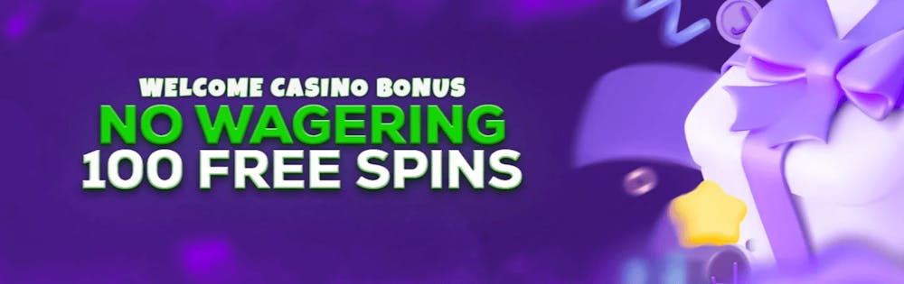 Välkomsterbjudandet med 100 omsättningsfria free spins.