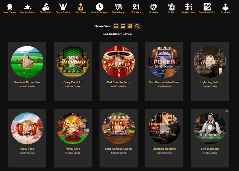 Live casino hos Jackpot Village