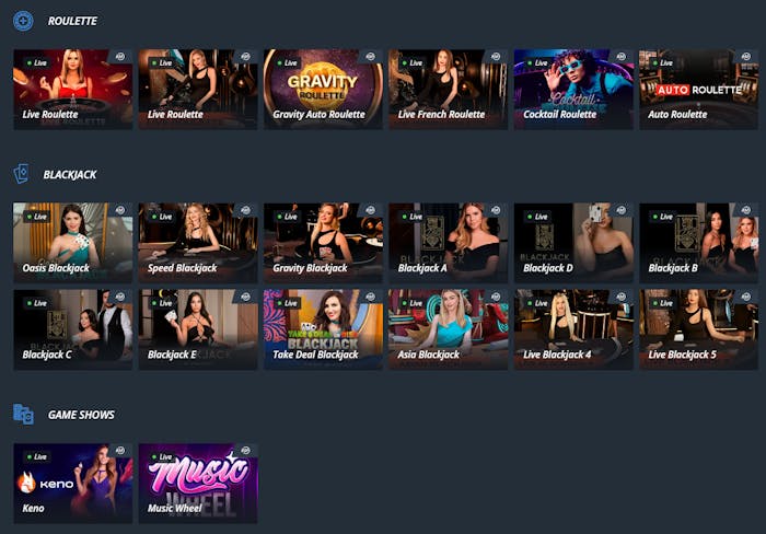 Live casino hos Jet Casino