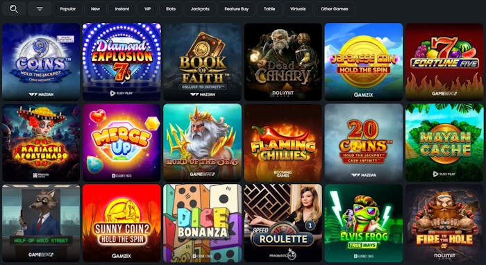jungliwin casino urval av spel