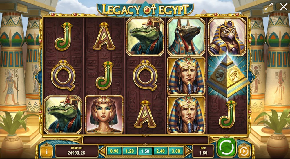 Screenshot på gameplay av Legacy of Egypt slot.