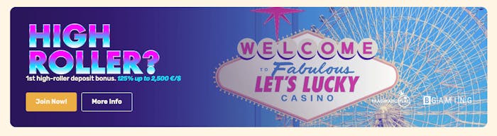 High Roller-spelare kan hämta hem en ännu större välkomstbonus. Se här en bonus som ger 125 procent upp till 2500 euro.