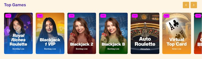 Live casinospel som Royal Riches Roulette och Auto Roulette finns på Let's Lucky Casino.