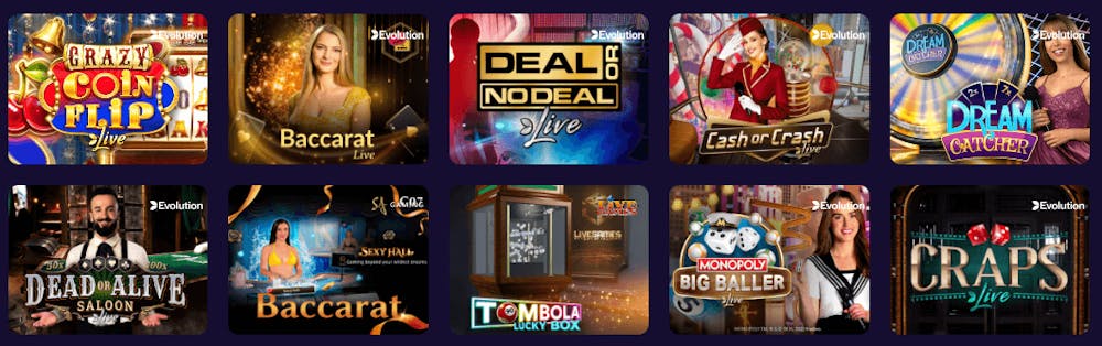 Spela live blackjack, live baccarat, live roulette och live poker på utländska online casinon