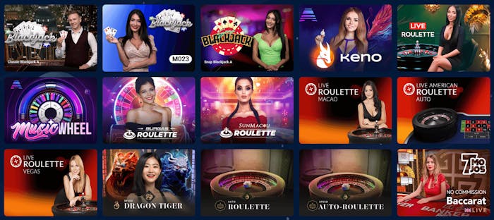 Exempel på live casinospel hos casinon utan svensk licens