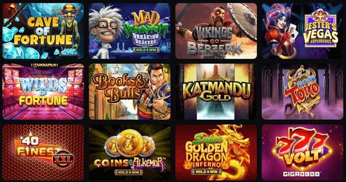 Slot-sektionen på Lucky Trunk Casino.