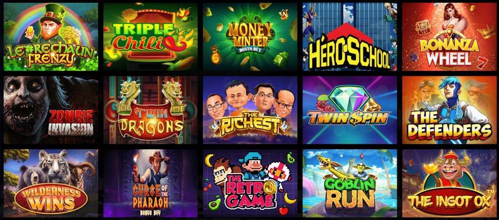 Olika slots som finns på Mayan Reels casino.