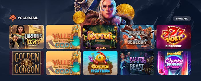 Presentation av Yggdrasil som speltillverkare på Moana Casino.