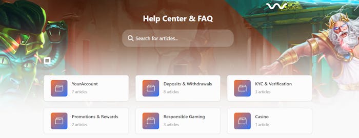 Moi Casinos hjälpcenter och FAQ.
