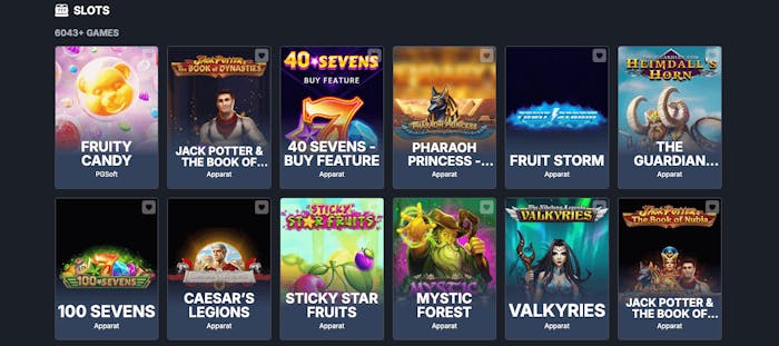 I utbudet av slots hos Monixbet finns titlar som Fruity Candy, Pharaoh Princess och Mystic Forest. Det finns över 6000 slotspel hos casinot.