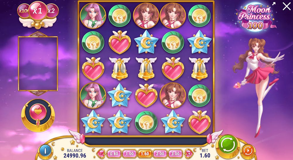 Screenshot på gameplay av Moon Princess 100 slot.