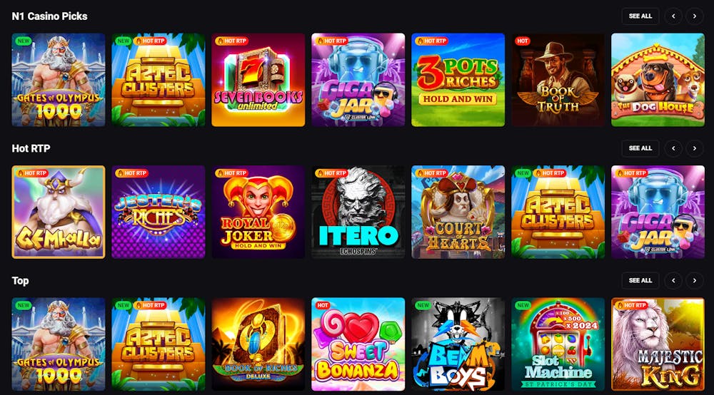 Spelutbud hos N1 Casino