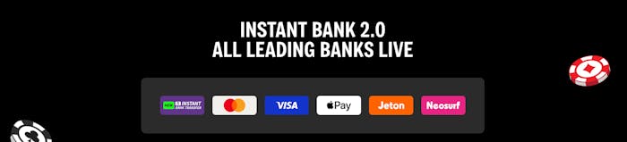 Använd Mastercard, Visa, Apple Pay eller Jeton för att göra insättningar hos Nifty Casino.
